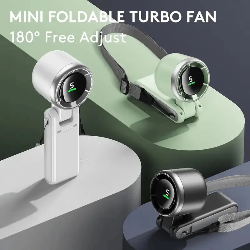 Ultimate Handheld Turbo Fan: 5 Speed Settings, 12 Hour Battery Life, Perfect for Travel and Outdoor Adventures