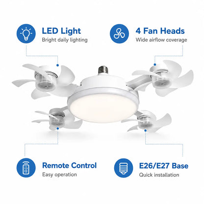 Transform Your Space with the Versatile 19.69 Inch Ceiling Fan Light – Remote Controlled, Energy Efficient, and Perfect for Any Room!