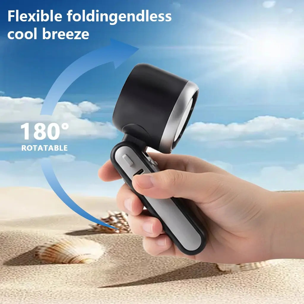 Ultimate Handheld Turbo Fan: 5 Speed Settings, 12 Hour Battery Life, Perfect for Travel and Outdoor Adventures