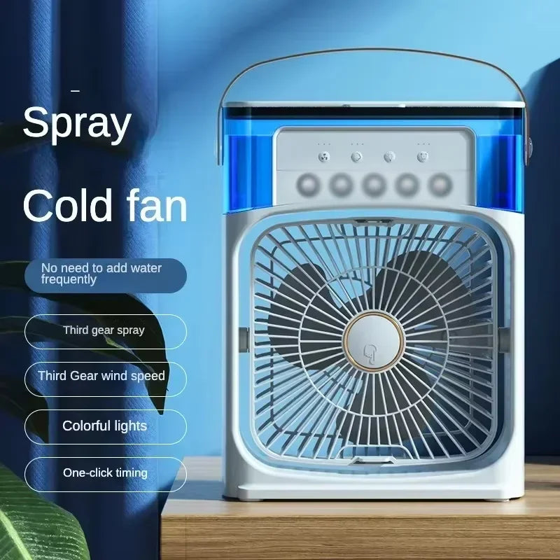 Stay Cool Anywhere: Mini USB Portable Air Conditioner with Humidifier, LED Night Light & 3-in-1 Functionality
