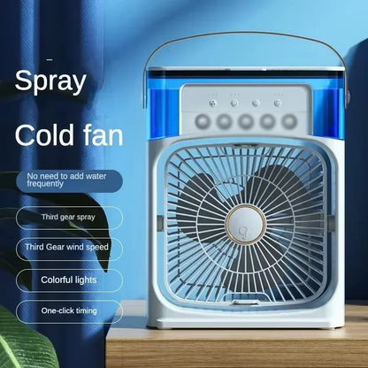 Stay Cool Anywhere: Mini USB Portable Air Conditioner with Humidifier, LED Night Light & 3-in-1 Functionality