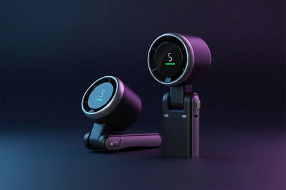 Ultimate Handheld Turbo Fan: 5 Speed Settings, 12 Hour Battery Life, Perfect for Travel and Outdoor Adventures