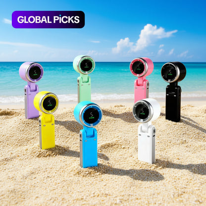 Ultimate Handheld Turbo Fan: 5 Speed Settings, 12 Hour Battery Life, Perfect for Travel and Outdoor Adventures