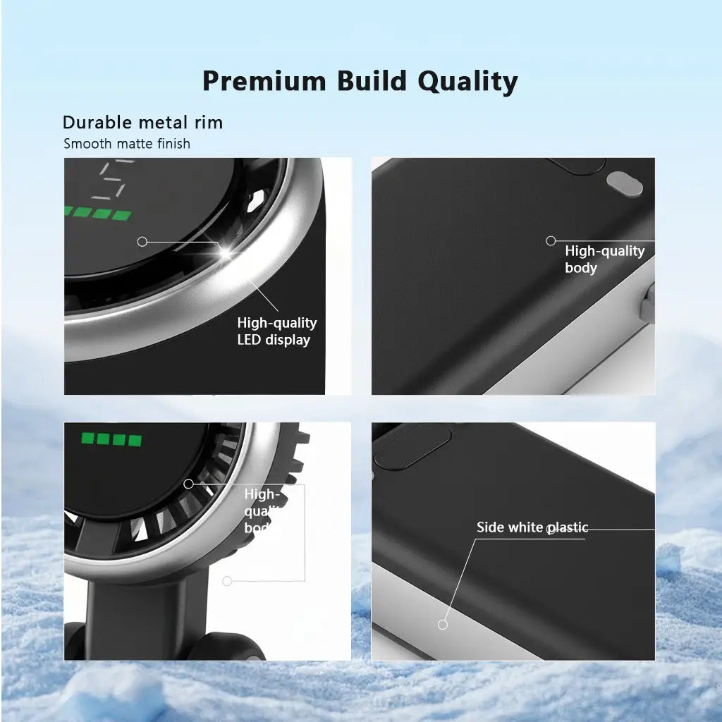 Ultimate Handheld Turbo Fan: 5 Speed Settings, 12 Hour Battery Life, Perfect for Travel and Outdoor Adventures