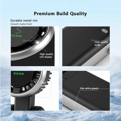 Ultimate Handheld Turbo Fan: 5 Speed Settings, 12 Hour Battery Life, Perfect for Travel and Outdoor Adventures